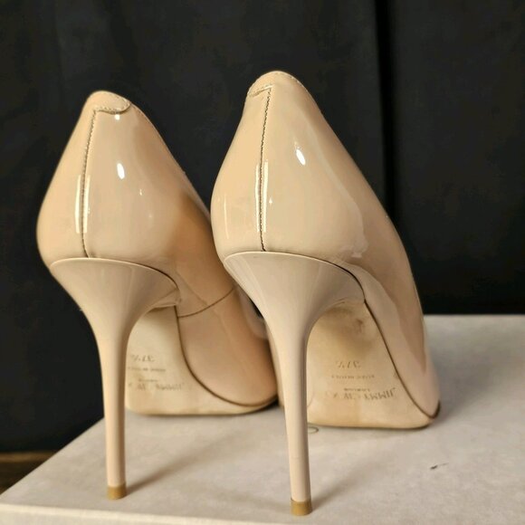 immy Choo Nude Patent Leather Pumps Heels - Picture 13 of 16